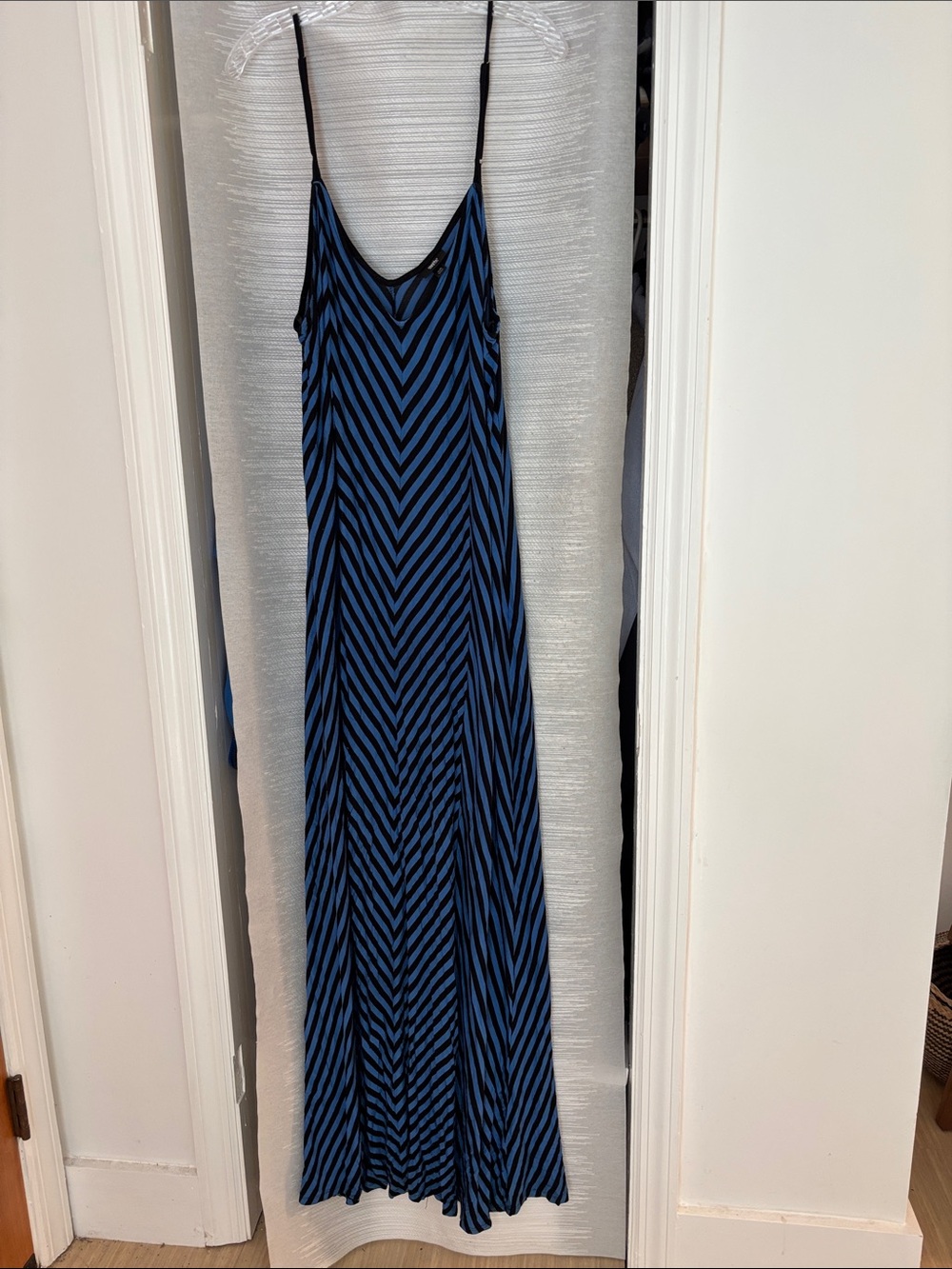 Mossimo Supply Co. Blue and Black Chevron Striped Slip Summer Dress